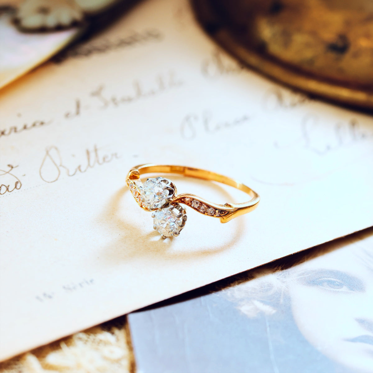 Romantic Antique 'Toi et Moi' Diamond Engagement Ring