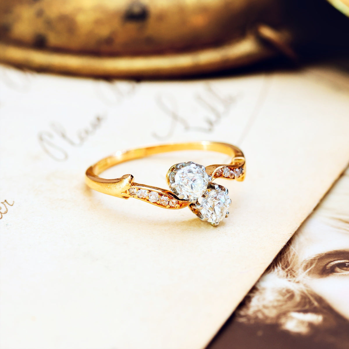 Romantic Antique 'Toi et Moi' Diamond Engagement Ring