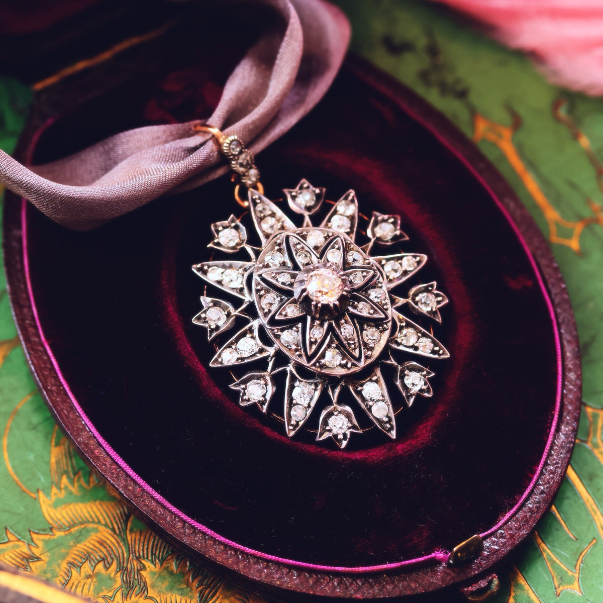 Regal Victorian Diamond Star Brooch/Pendant