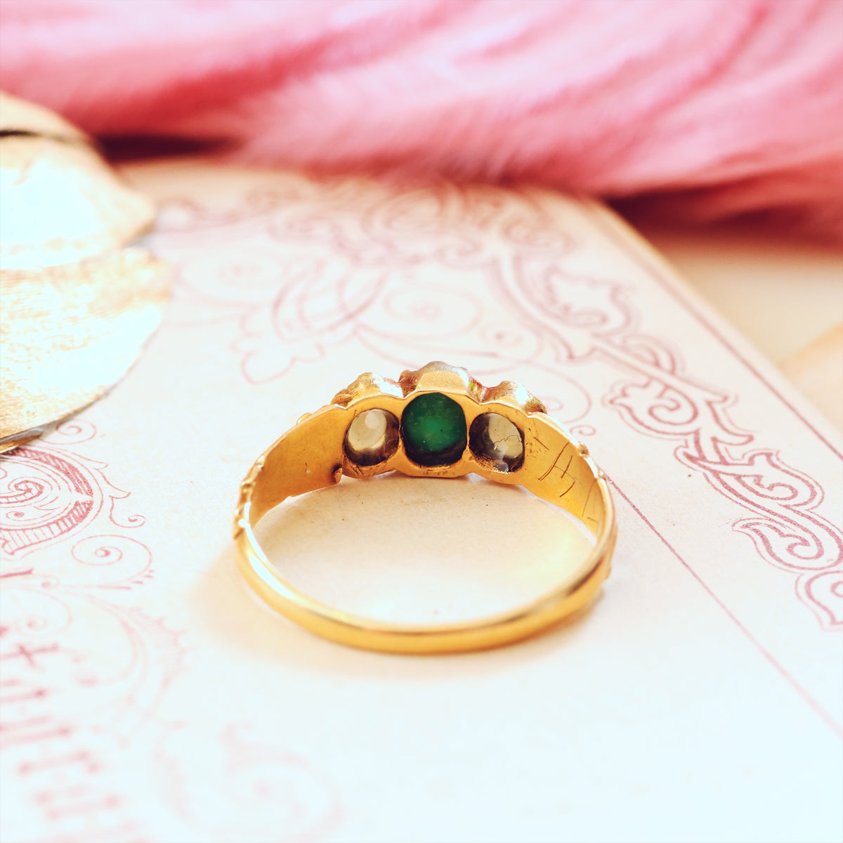 Fondest Victorian Turquoise & Wild Pearl Sweetheart Ring