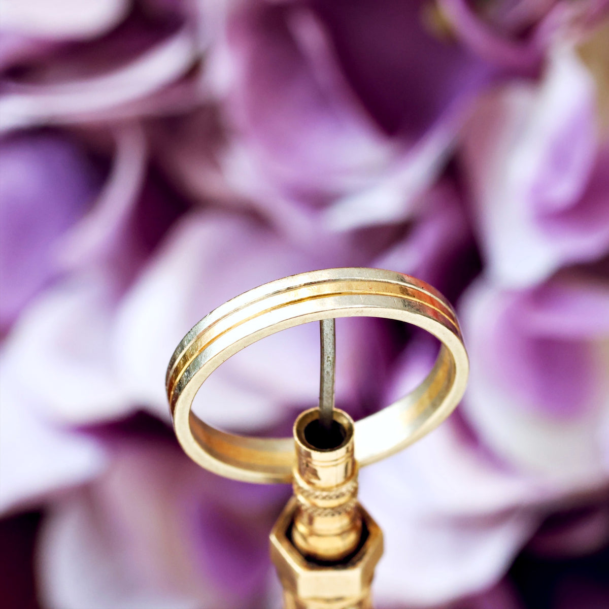 Vintage Italian Size 'L' or '5.75' Two-Colour 14ct Gold Band Ring