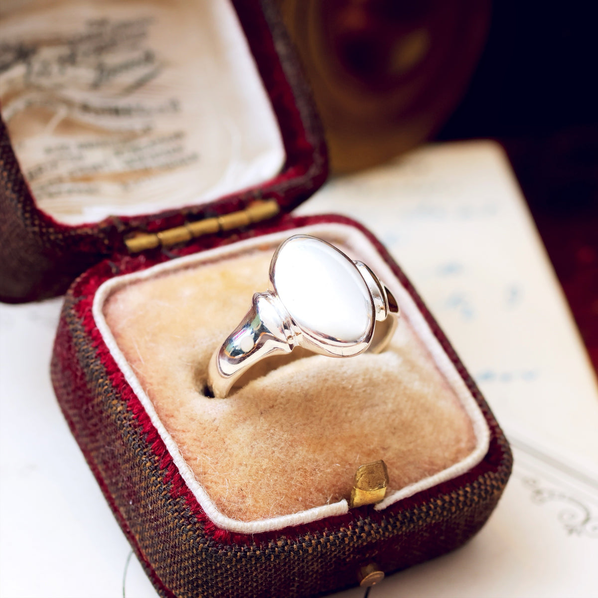 Vintage Style Recycled Silver Signet Ring