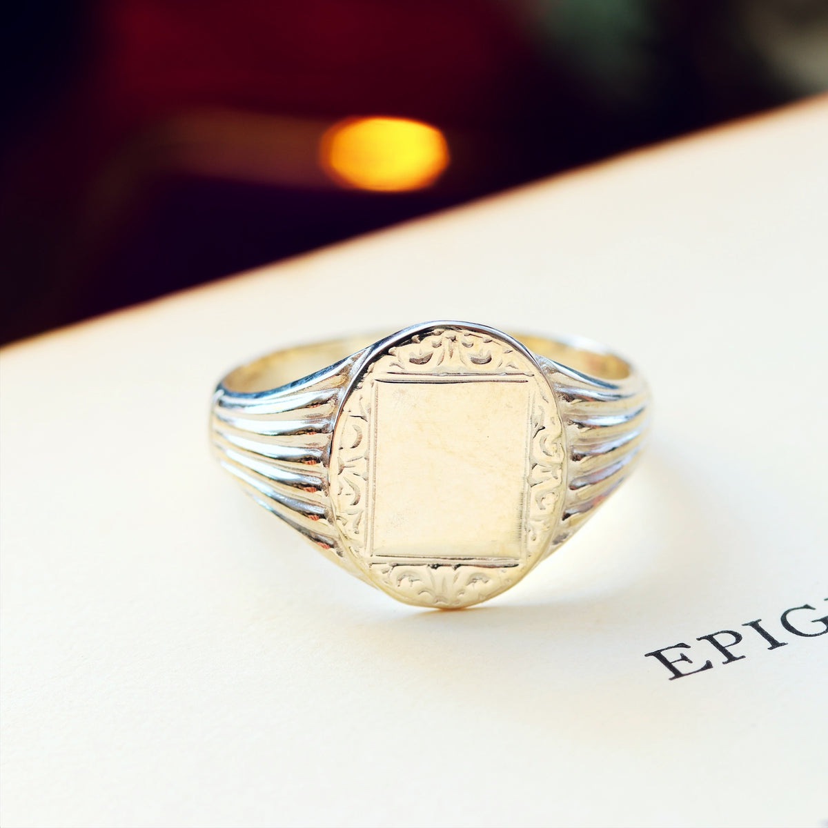 Vintage Styled Recycled Silver Signet Ring