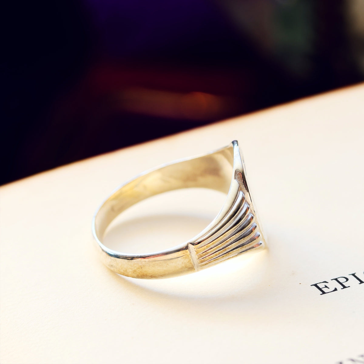 Vintage Styled Recycled Silver Signet Ring
