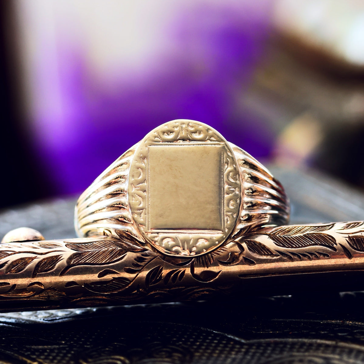 Vintage Styled Recycled Silver Signet Ring
