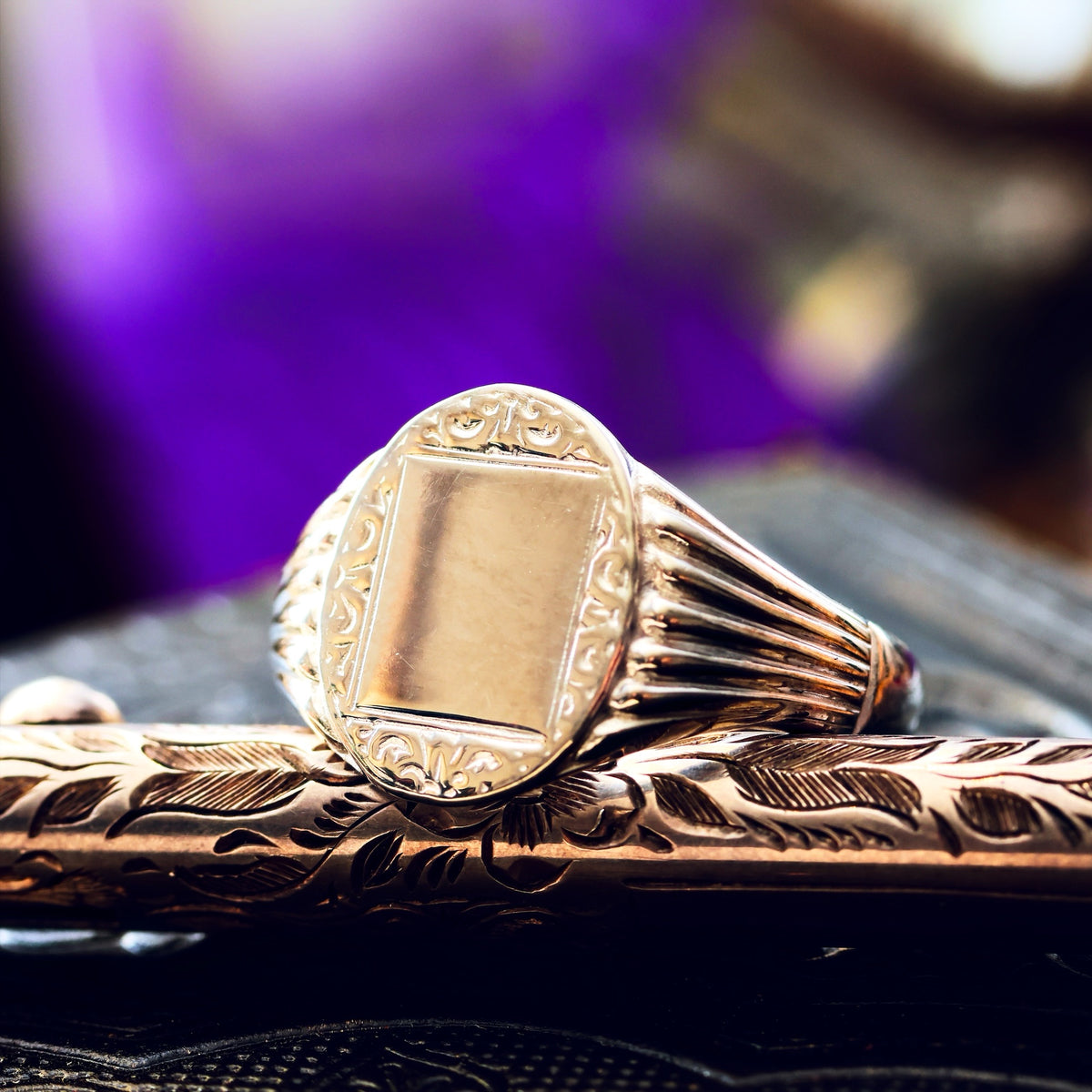 Vintage Styled Recycled Silver Signet Ring