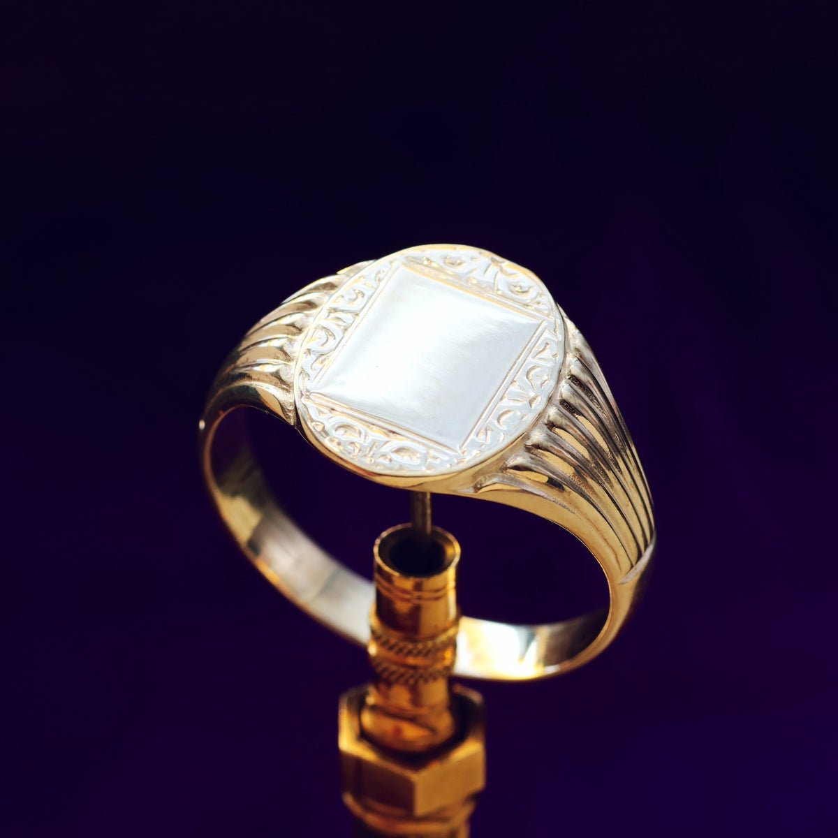 Vintage Styled Recycled Silver Signet Ring