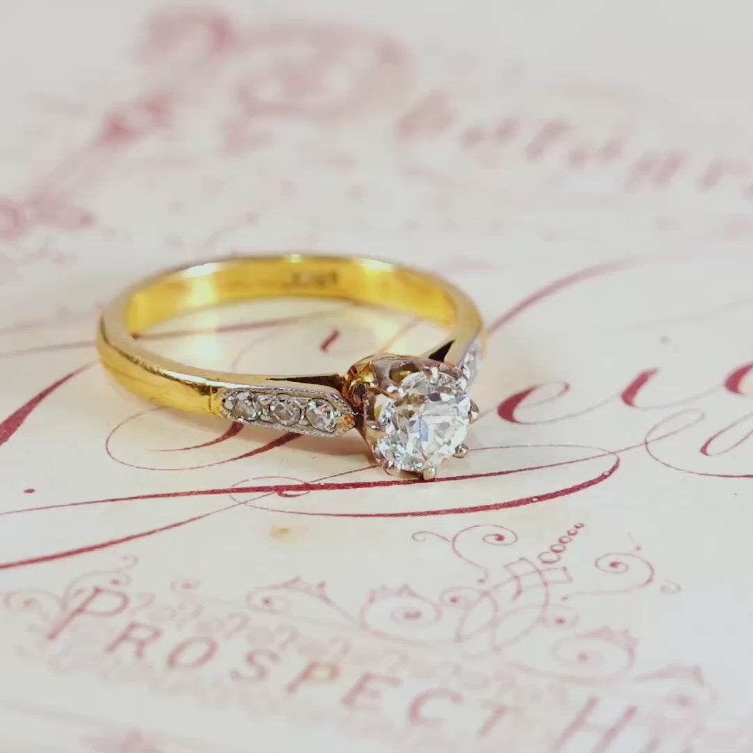 Vintage Old European Cut Diamond Engagement Ring