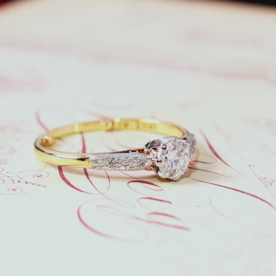 Vintage Brilliant-cut Diamond Engagement Ring