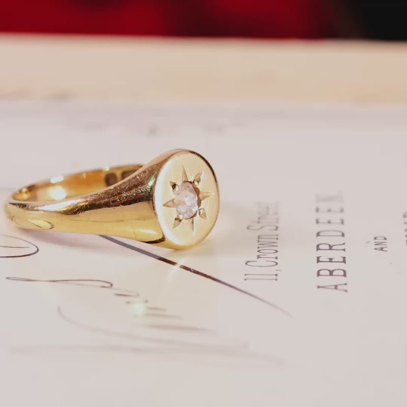 Vintage 'Guiding Star' Diamond Signet Ring
