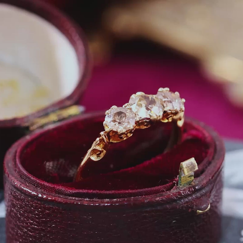 Antique Diamond Trilogy Engagement Ring