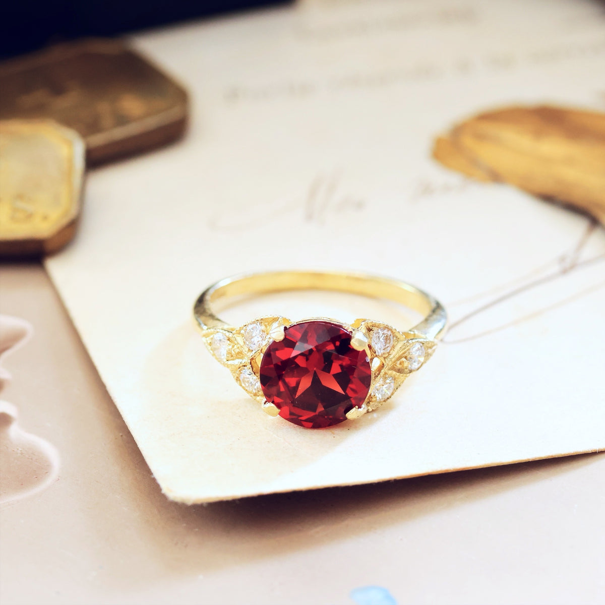Ravishing! Recycled Garnet & Diamond Dress Ring