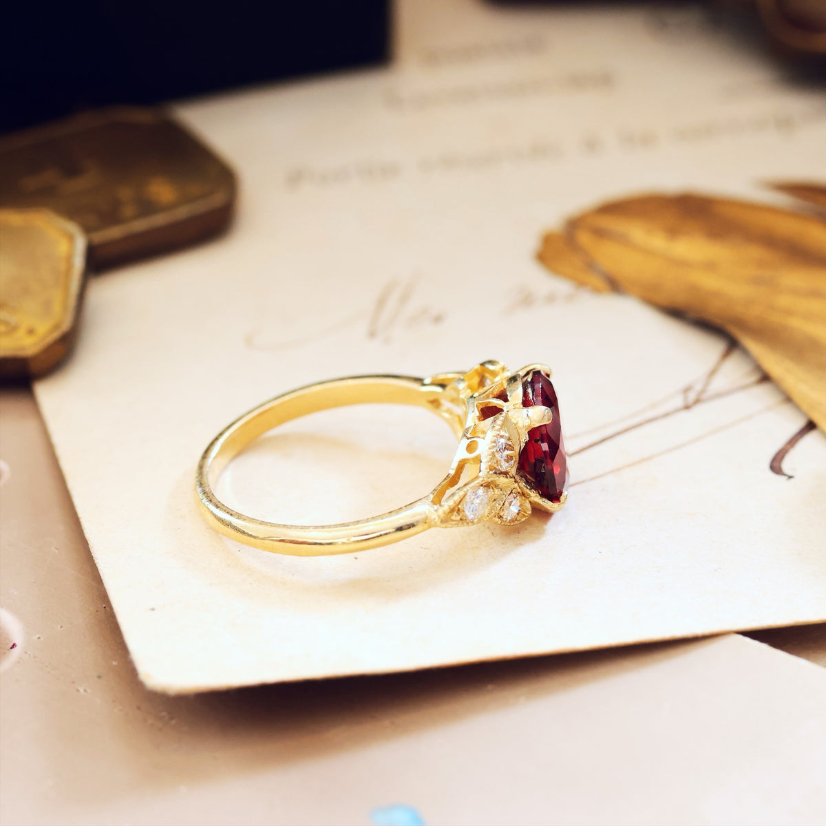 Ravishing! Recycled Garnet & Diamond Dress Ring