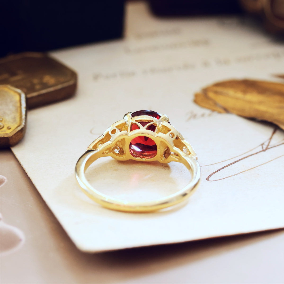 Ravishing! Recycled Garnet & Diamond Dress Ring