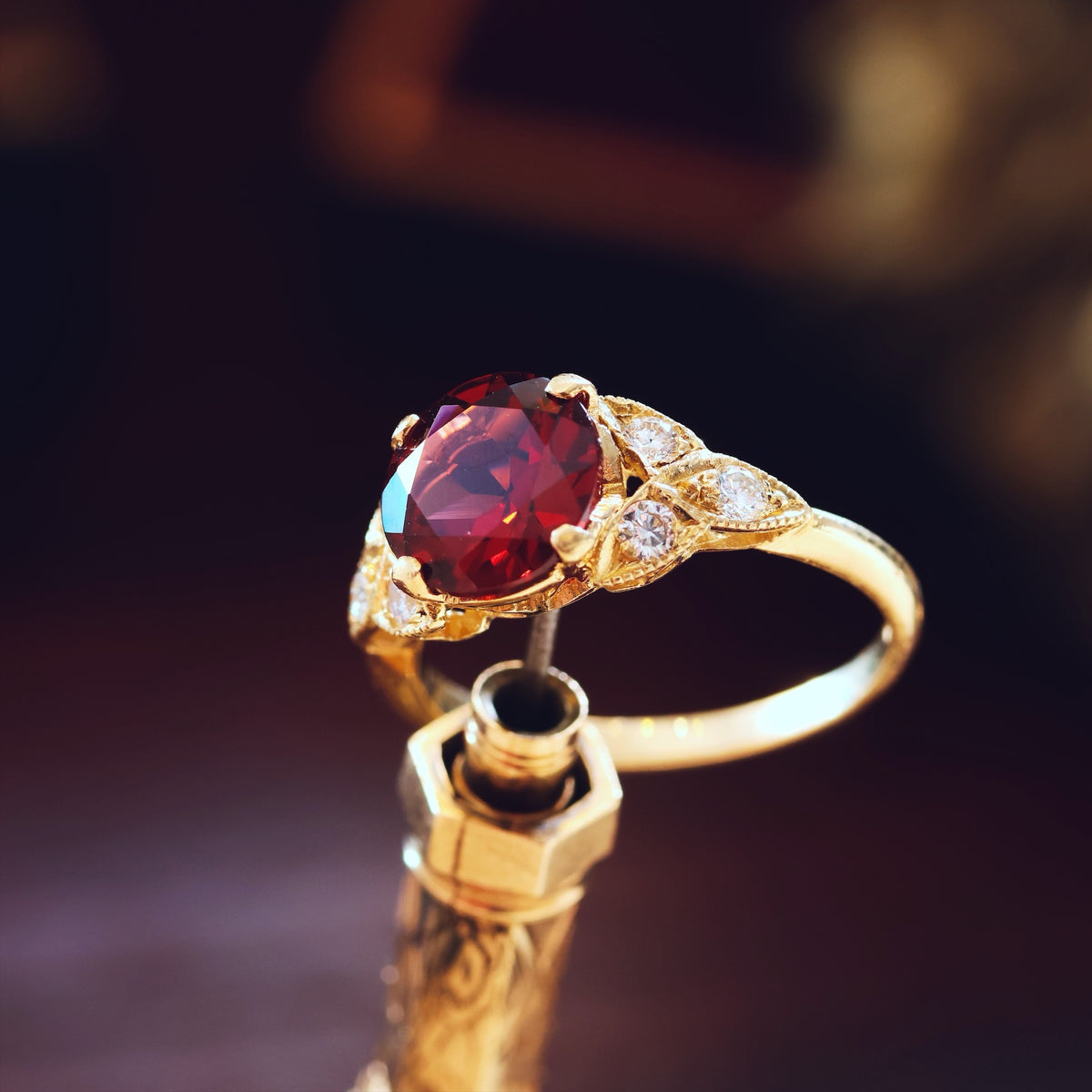 Ravishing! Recycled Garnet & Diamond Dress Ring