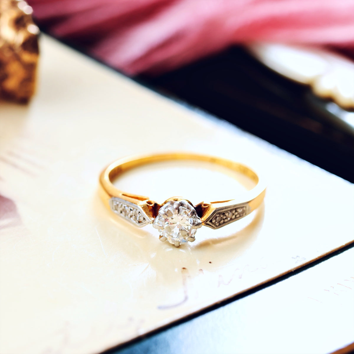 Classic Vintage 0.40ct Diamond Engagement Ring