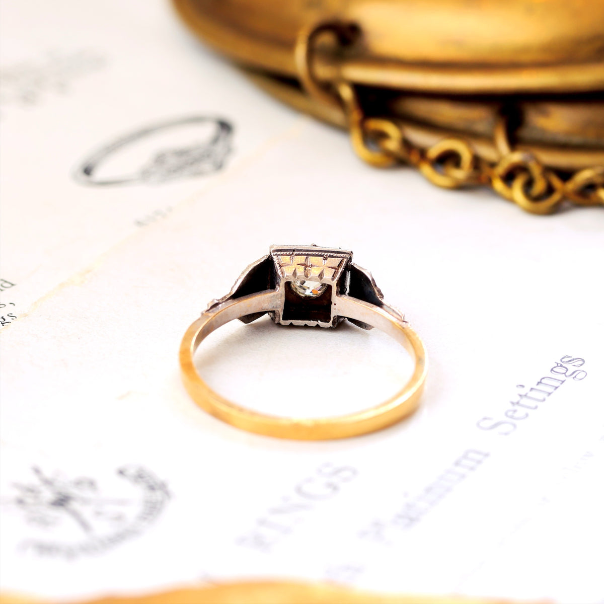 Vintage 1950's Art Deco Diamond Solitaire Engagement Ring