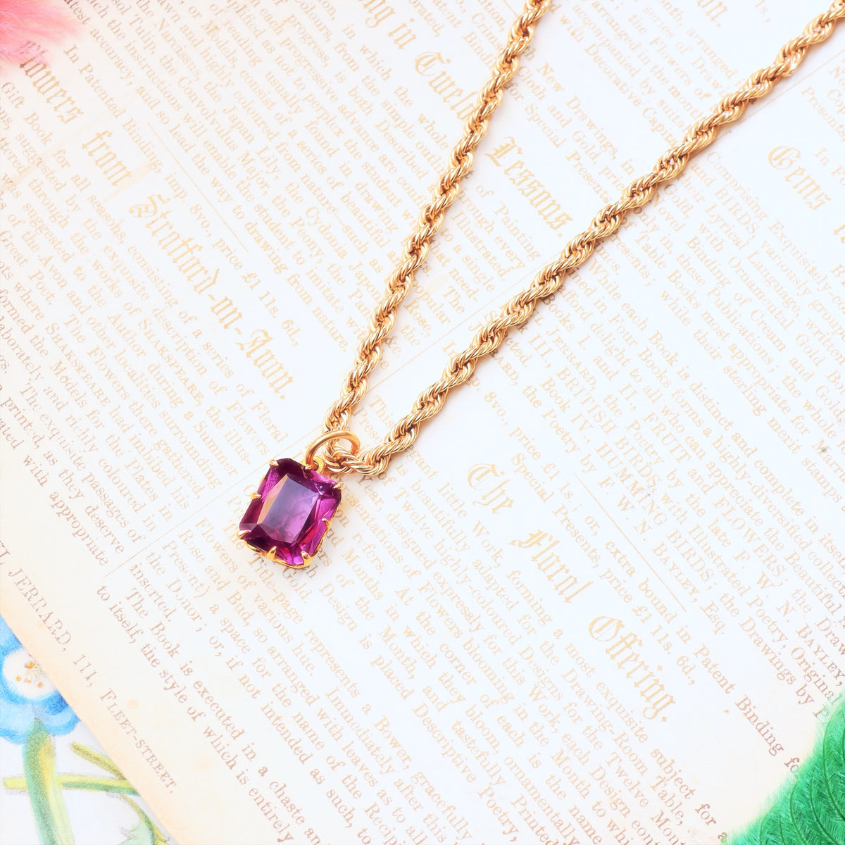 Boldly Purple! Vintage 1980's Synthetic Alexandrite Pendant