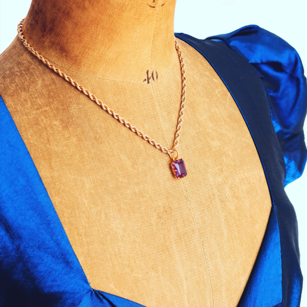 Boldly Purple! Vintage 1980's Synthetic Alexandrite Pendant