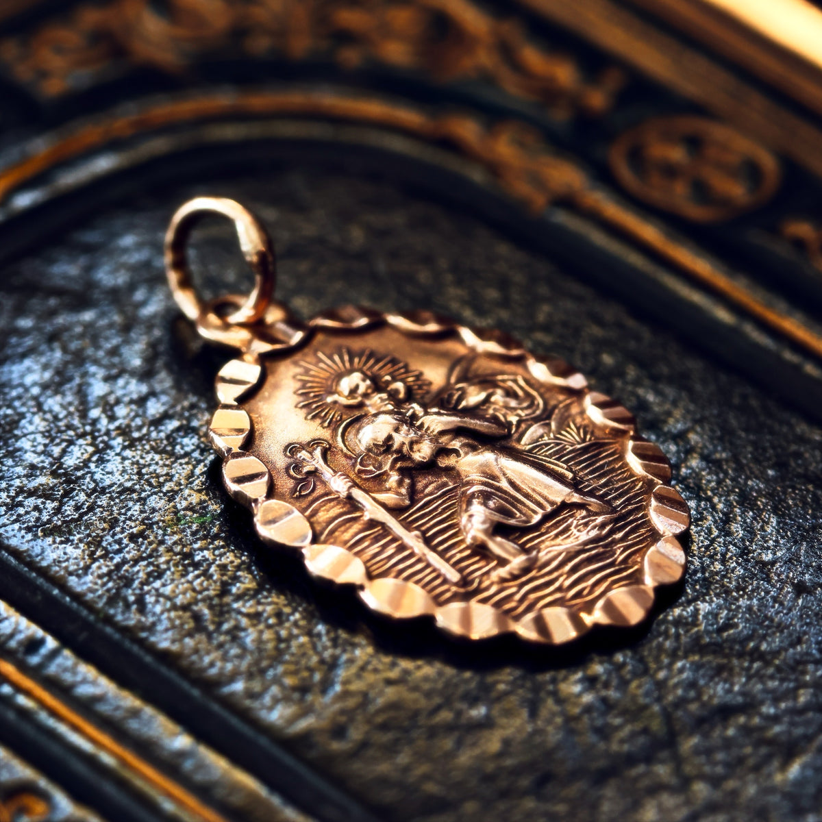 Cute Vintage 9ct Gold St Christopher Charm