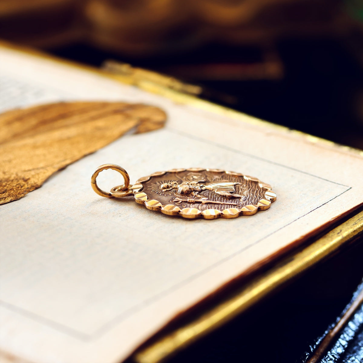 Cute Vintage 9ct Gold St Christopher Charm