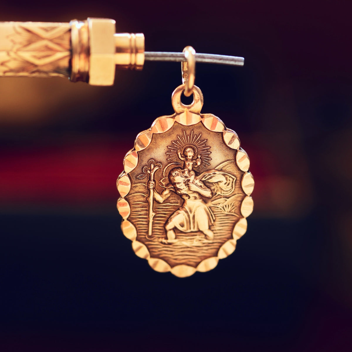 Cute Vintage 9ct Gold St Christopher Charm