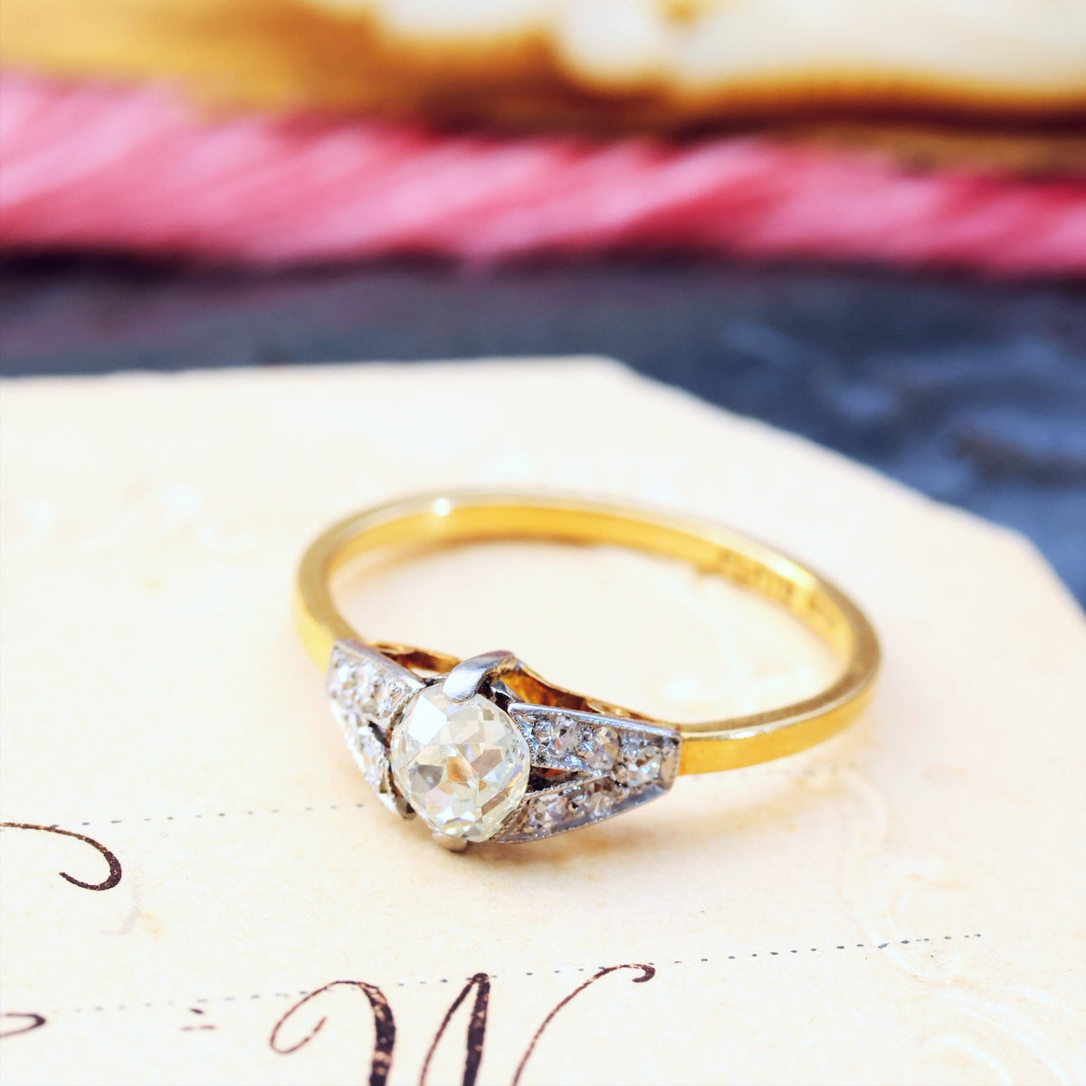 Gorgeous! Handmade Vintage Diamond Engagement Ring