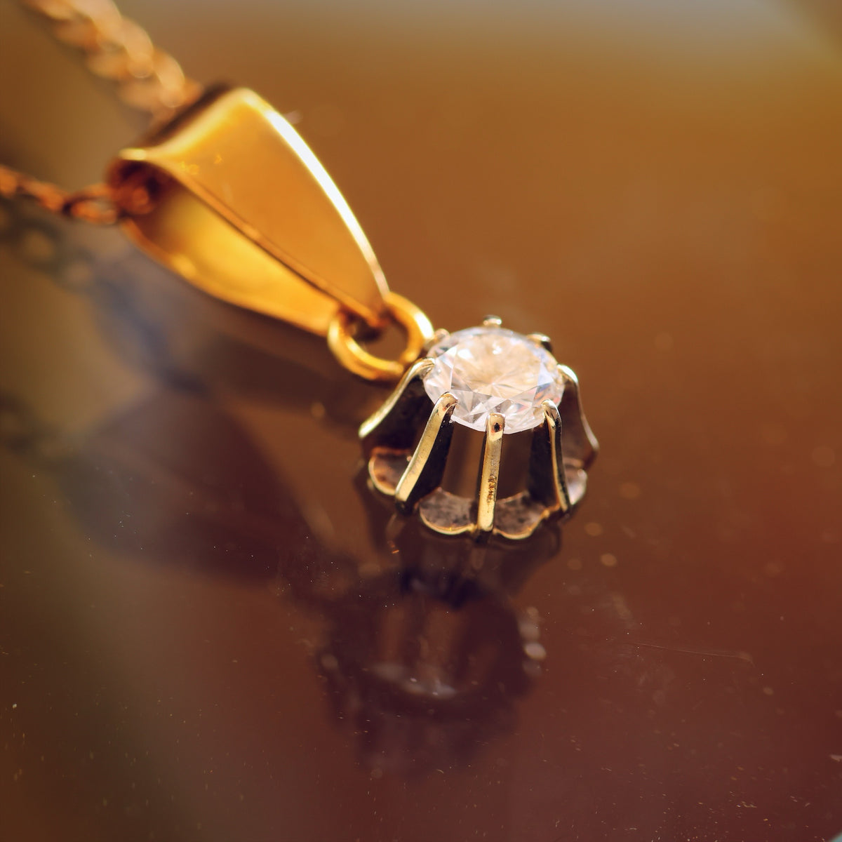 Vintage Brilliant-cut Diamond Solitaire Pendant