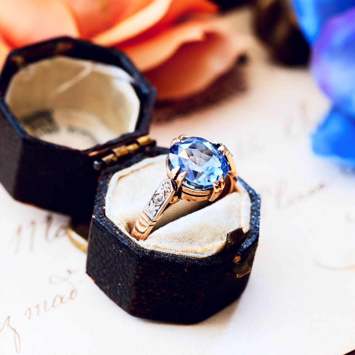 Certificated Natural Ceylon Sapphire & Diamond Ring