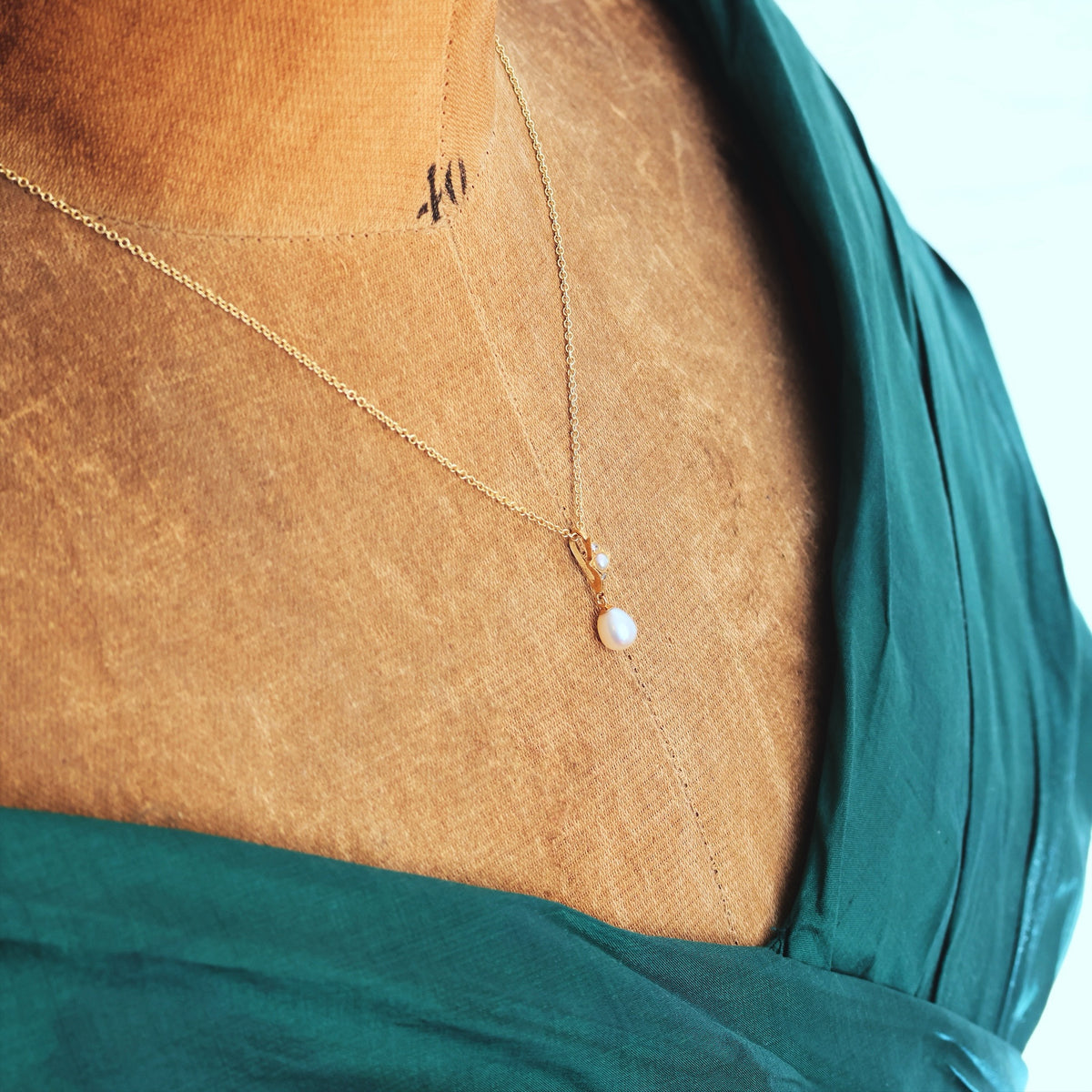 Recycled Vintage Cultured Pearl & Diamond Pendant