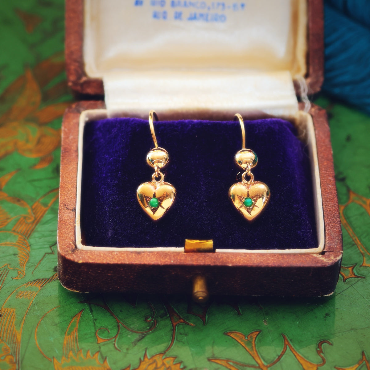 Date 1960 9ct Gold Sweetheart Drop Earrings