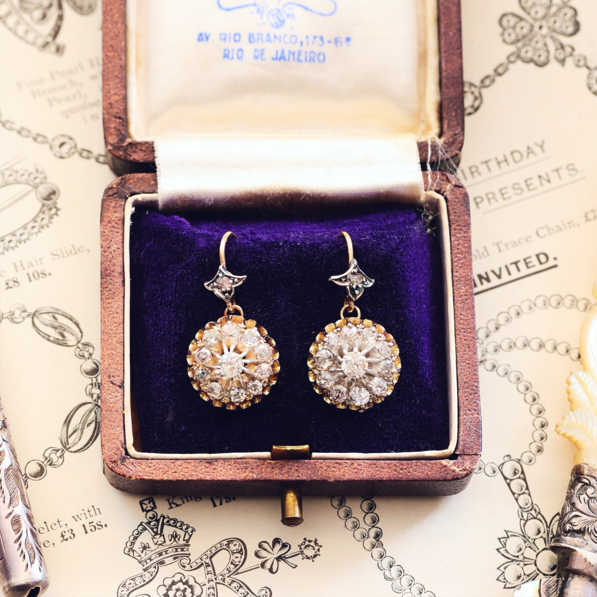 Oh Shimmering Starbursts!! Outrageous Vintage Diamond Cluster Earrings