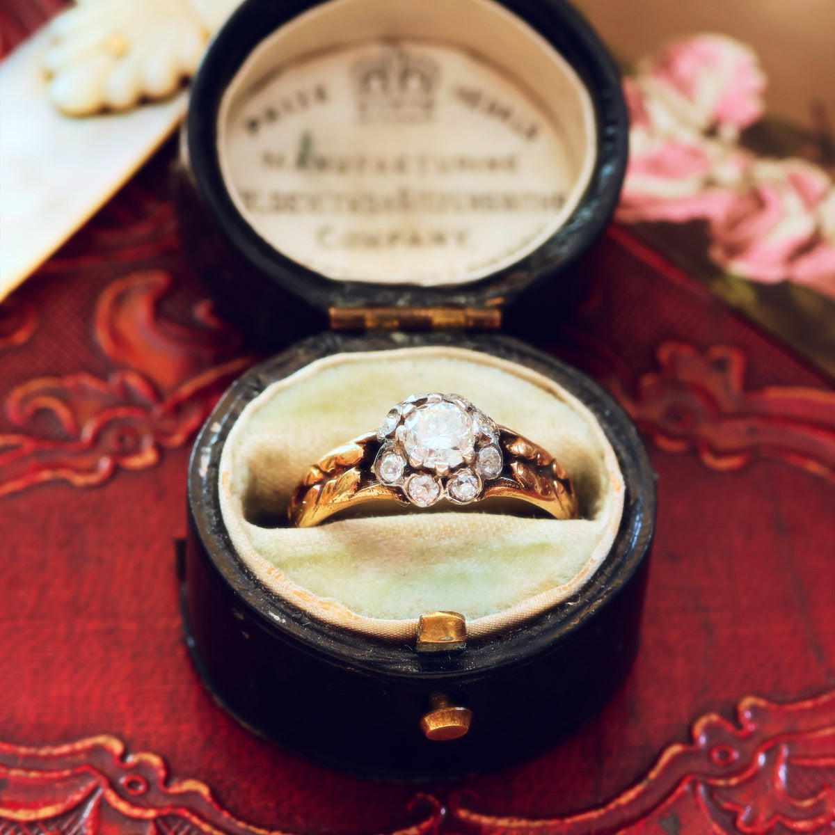 Vintage Diamond Flowerette Cluster Engagement Ring