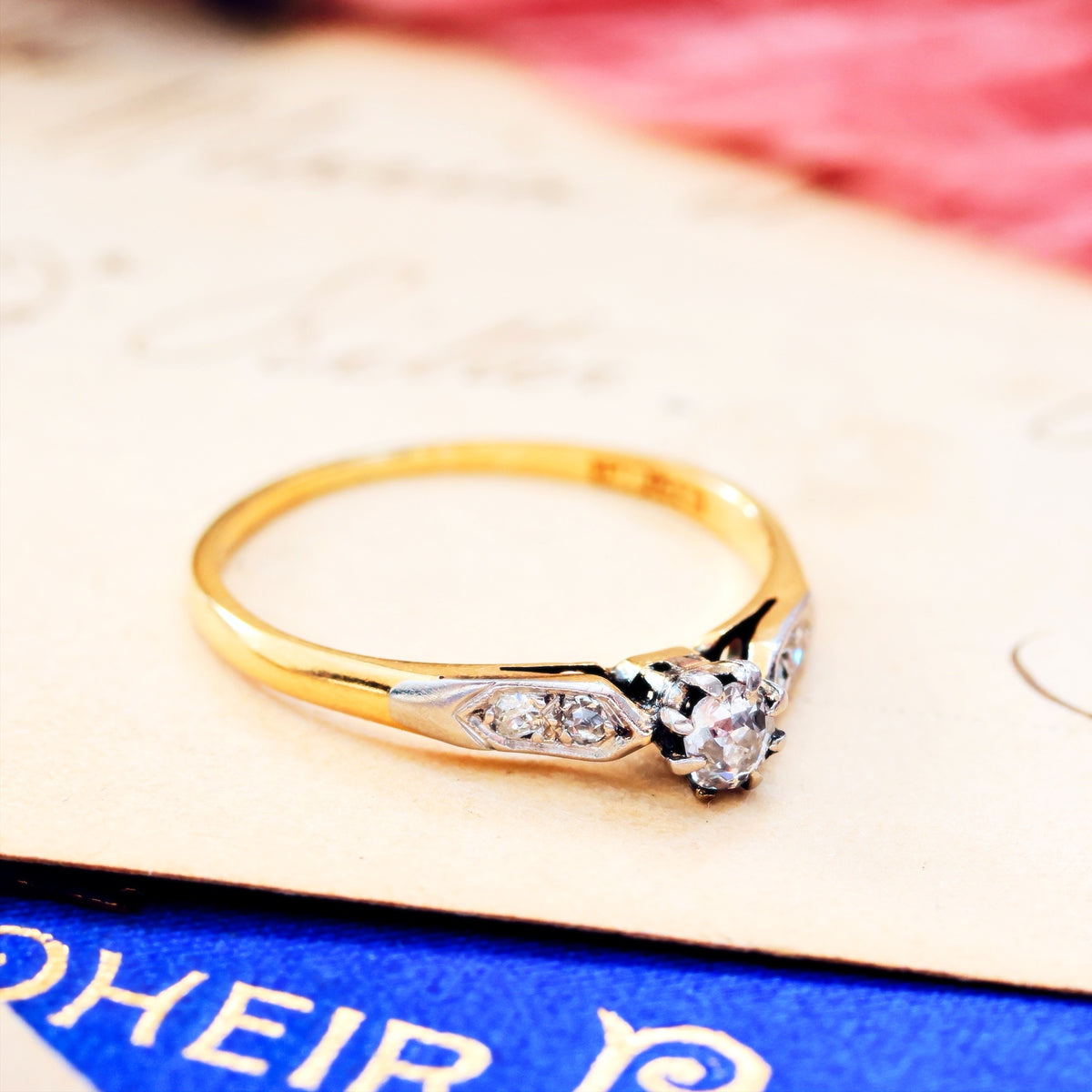 Vintage Diamond Solitaire Engagement Ring