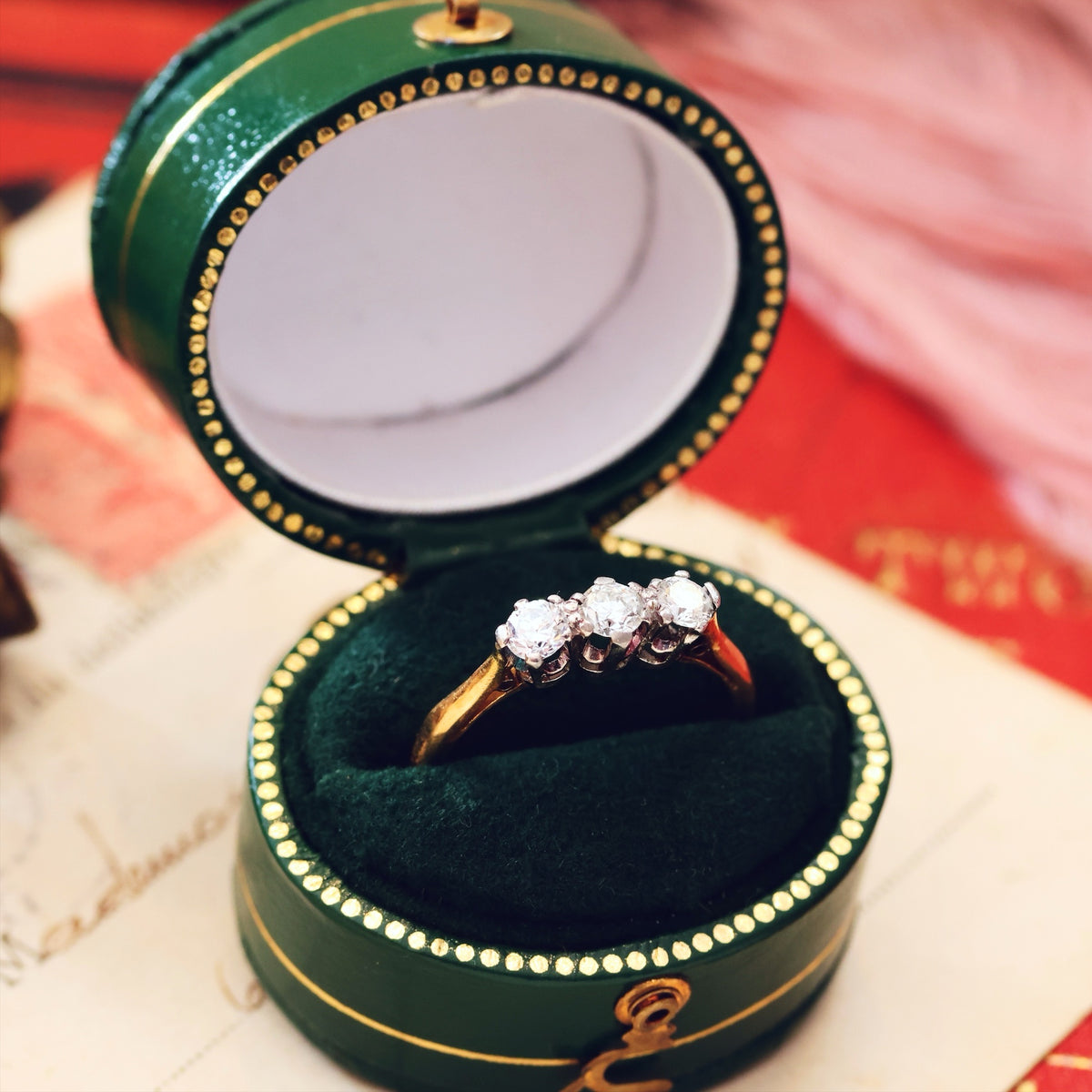 Vintage Diamond Trilogy Engagement Ring