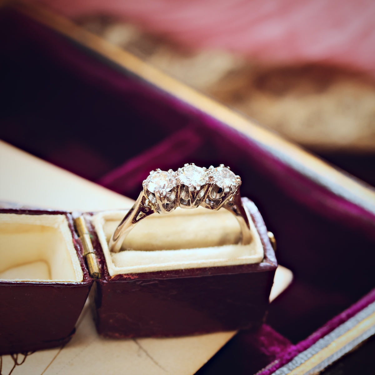 Vintage Diamond Trilogy Engagement Ring