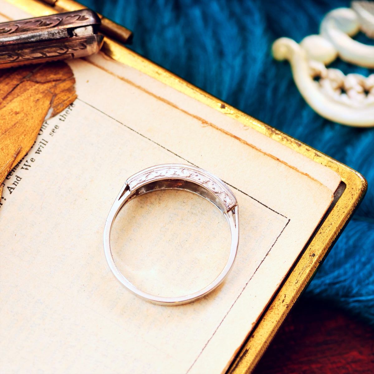 Vintage French Art Deco Platinum Diamond Ring