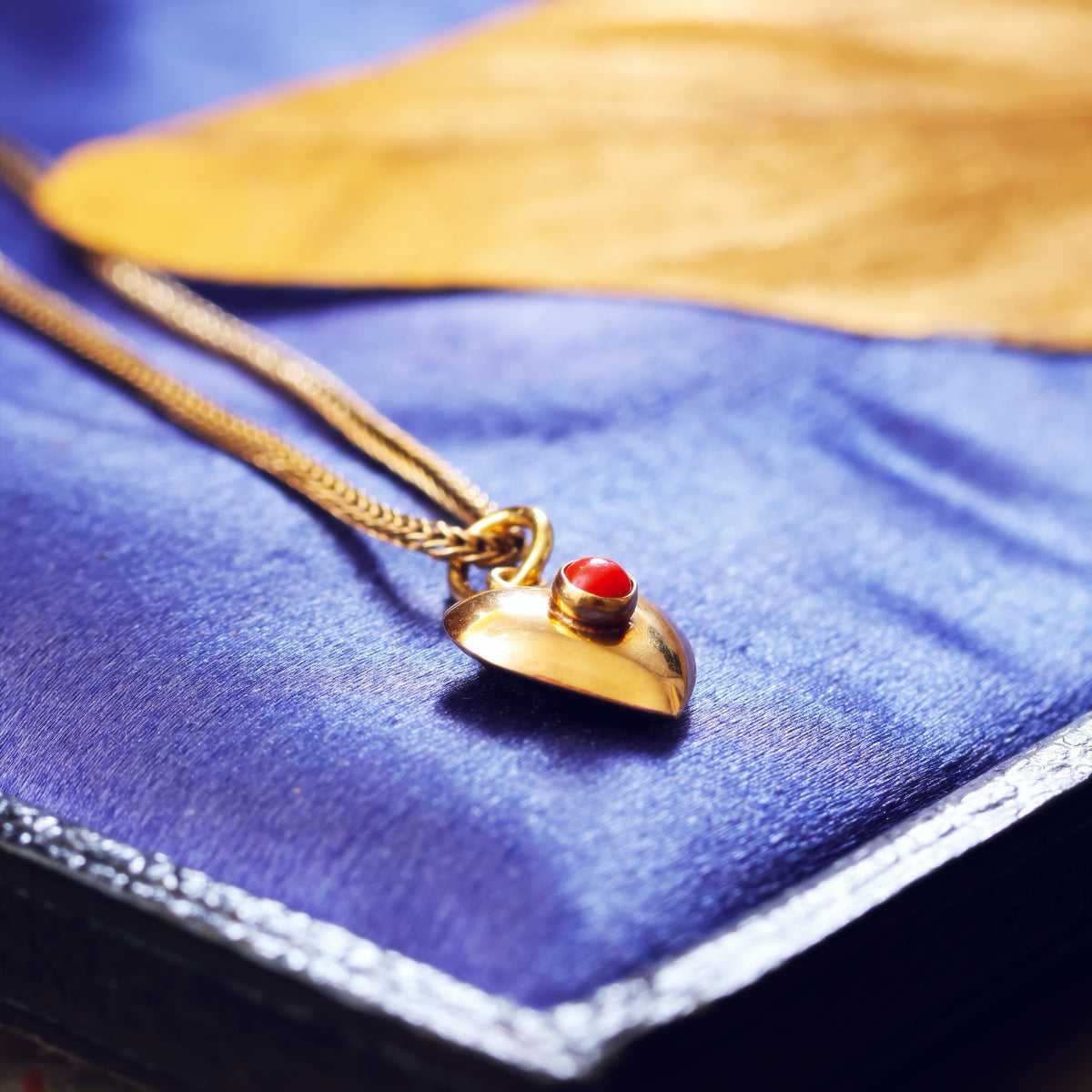 Vintage LOVE! Gold Coral Heart Pendant