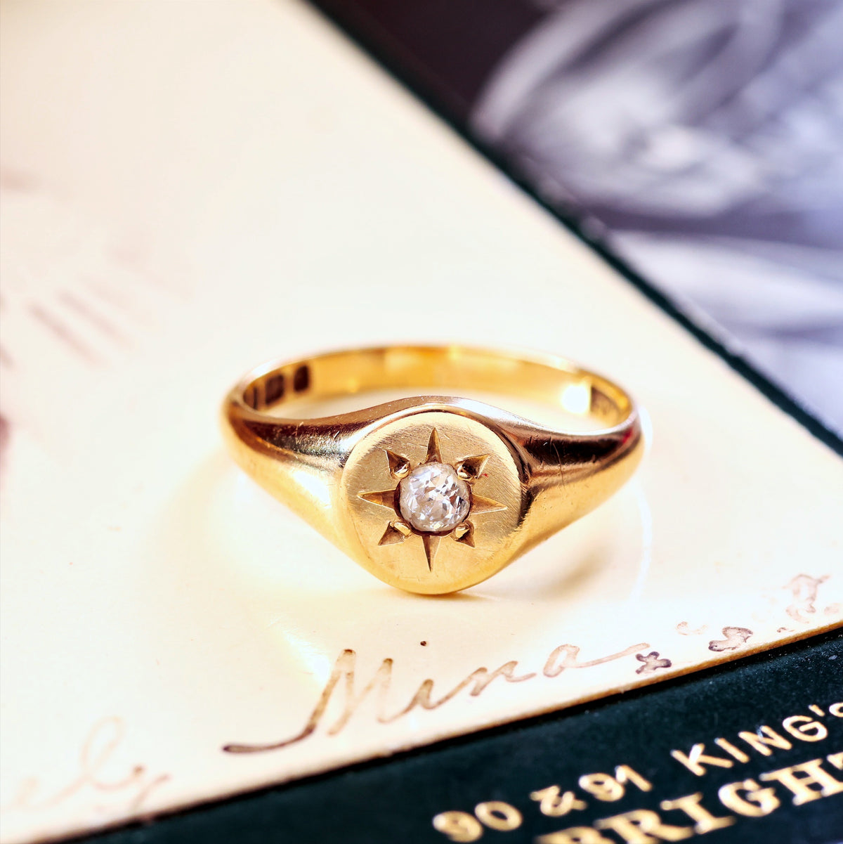 Vintage 'Guiding Star' Diamond Signet Ring