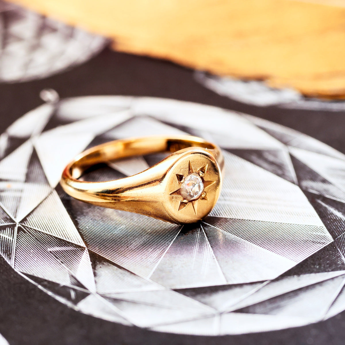 Vintage 'Guiding Star' Diamond Signet Ring