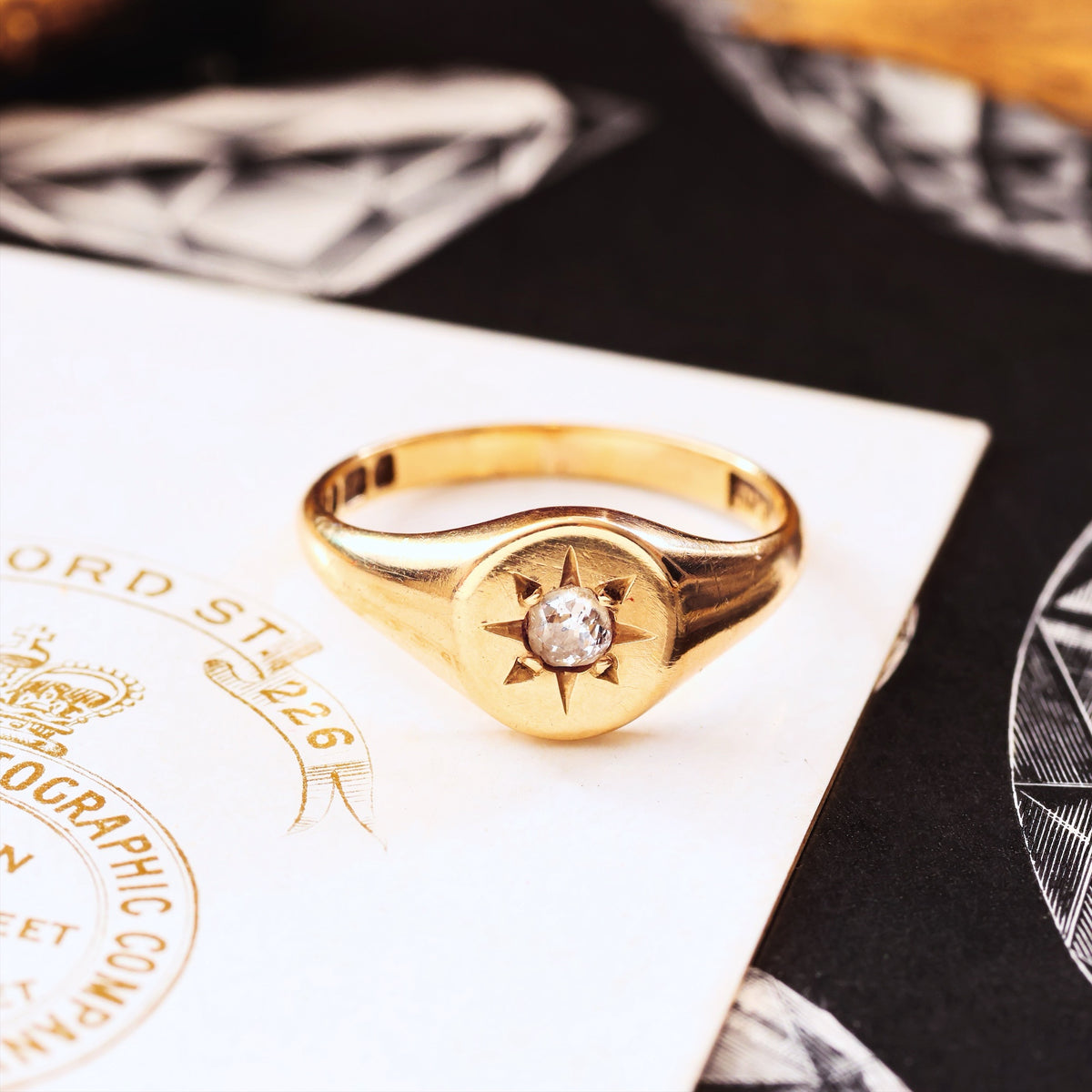 Vintage 'Guiding Star' Diamond Signet Ring