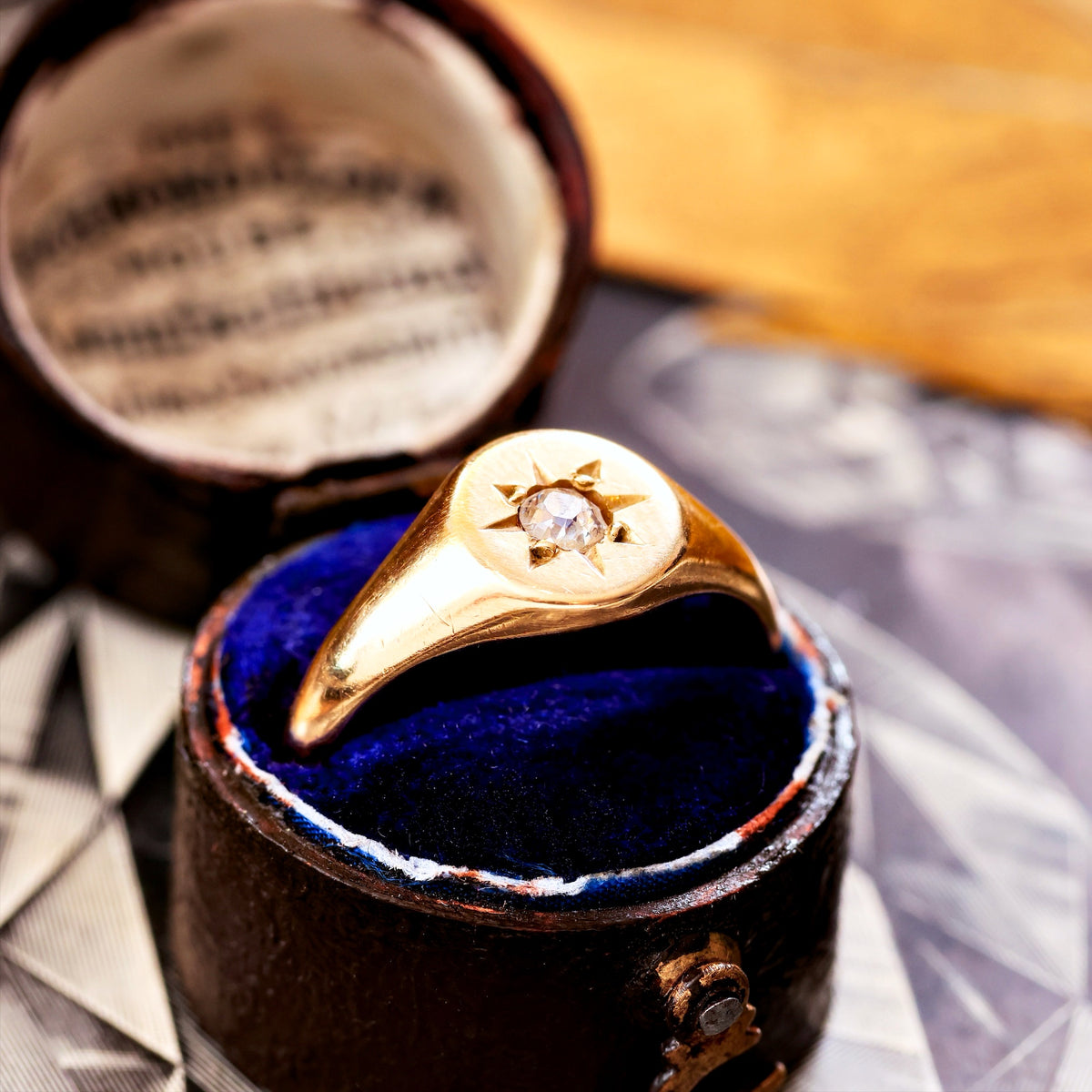 Vintage 'Guiding Star' Diamond Signet Ring