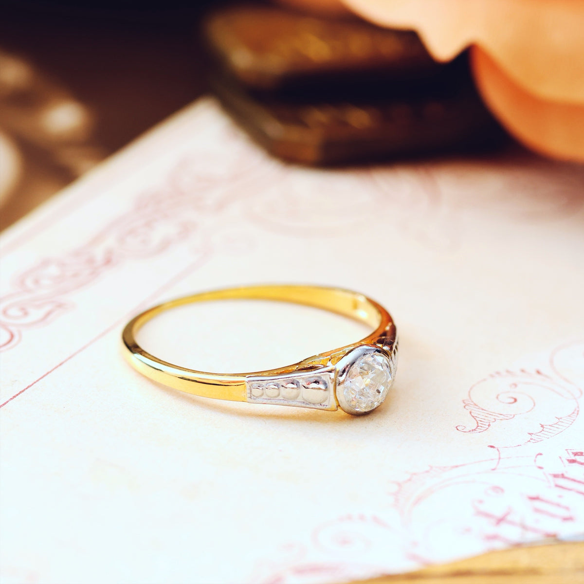 Pretty Vintage Hand Cut Diamond Engagement Ring