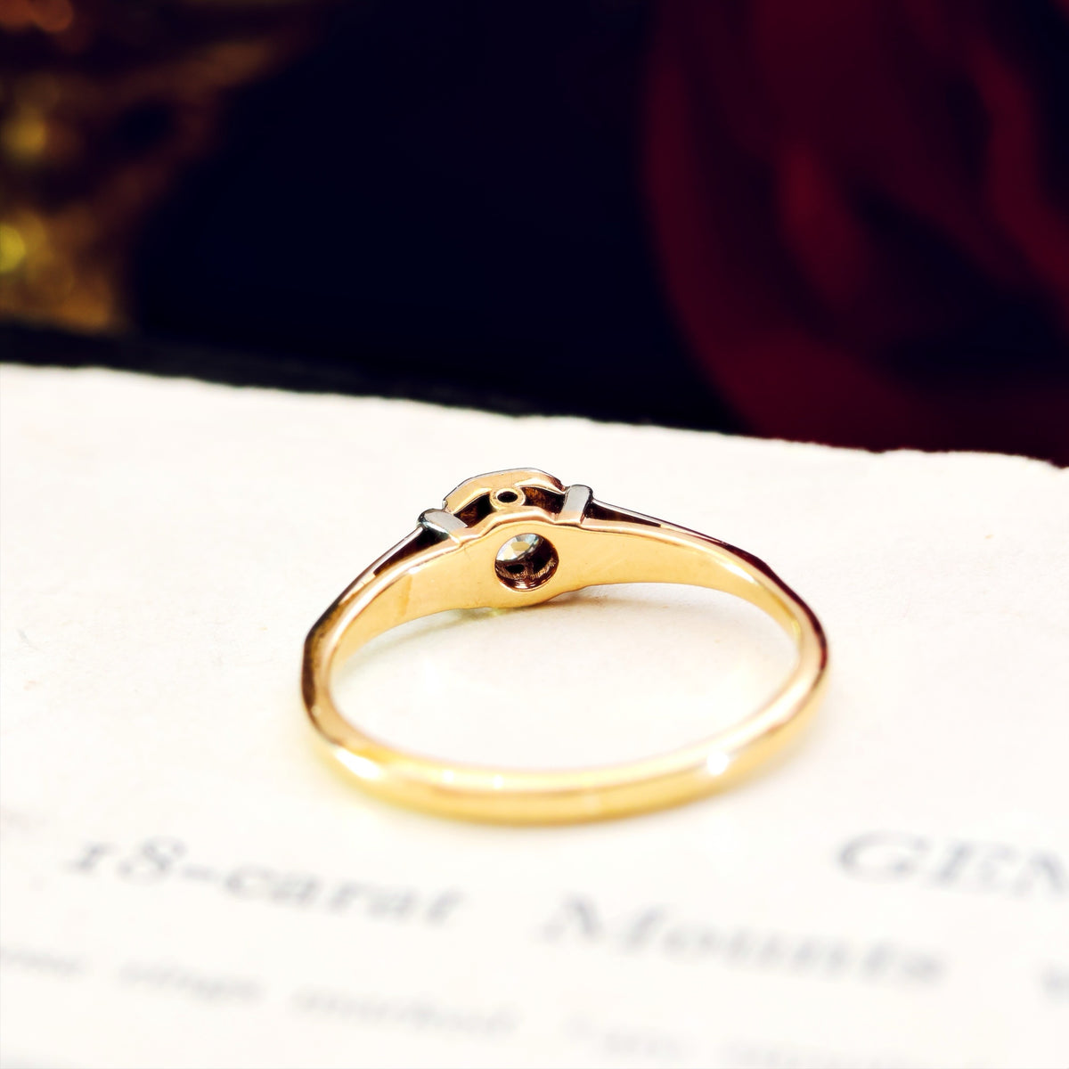 Pristine Vintage Hand Cut Diamond Engagement Ring