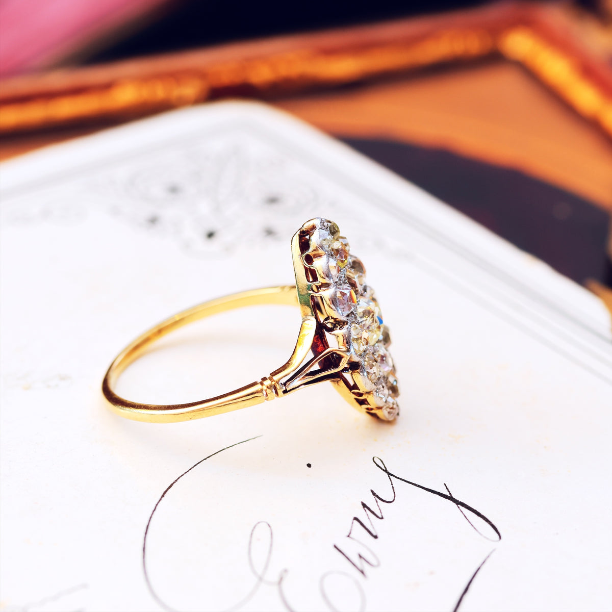 Fine Lovely! Vintage Marquise Diamond Cluster Ring