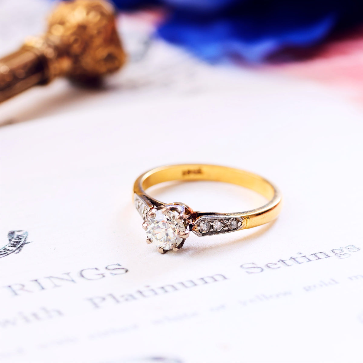 Vintage Old European Cut Diamond Engagement Ring