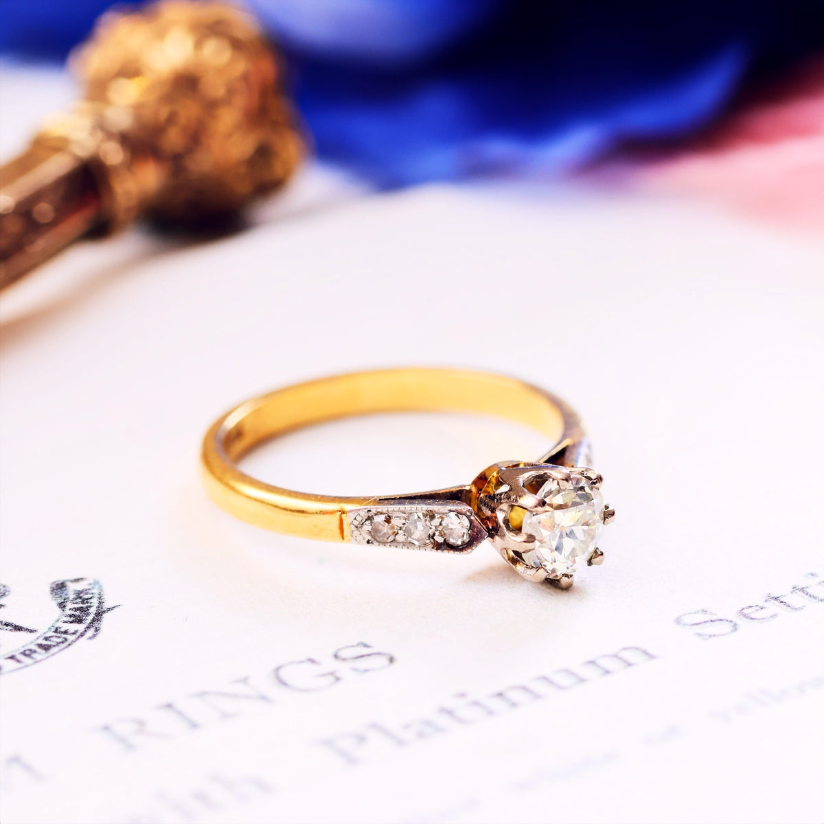 Hand Crafted Vintage Old European Cut Diamond Engagement Ring