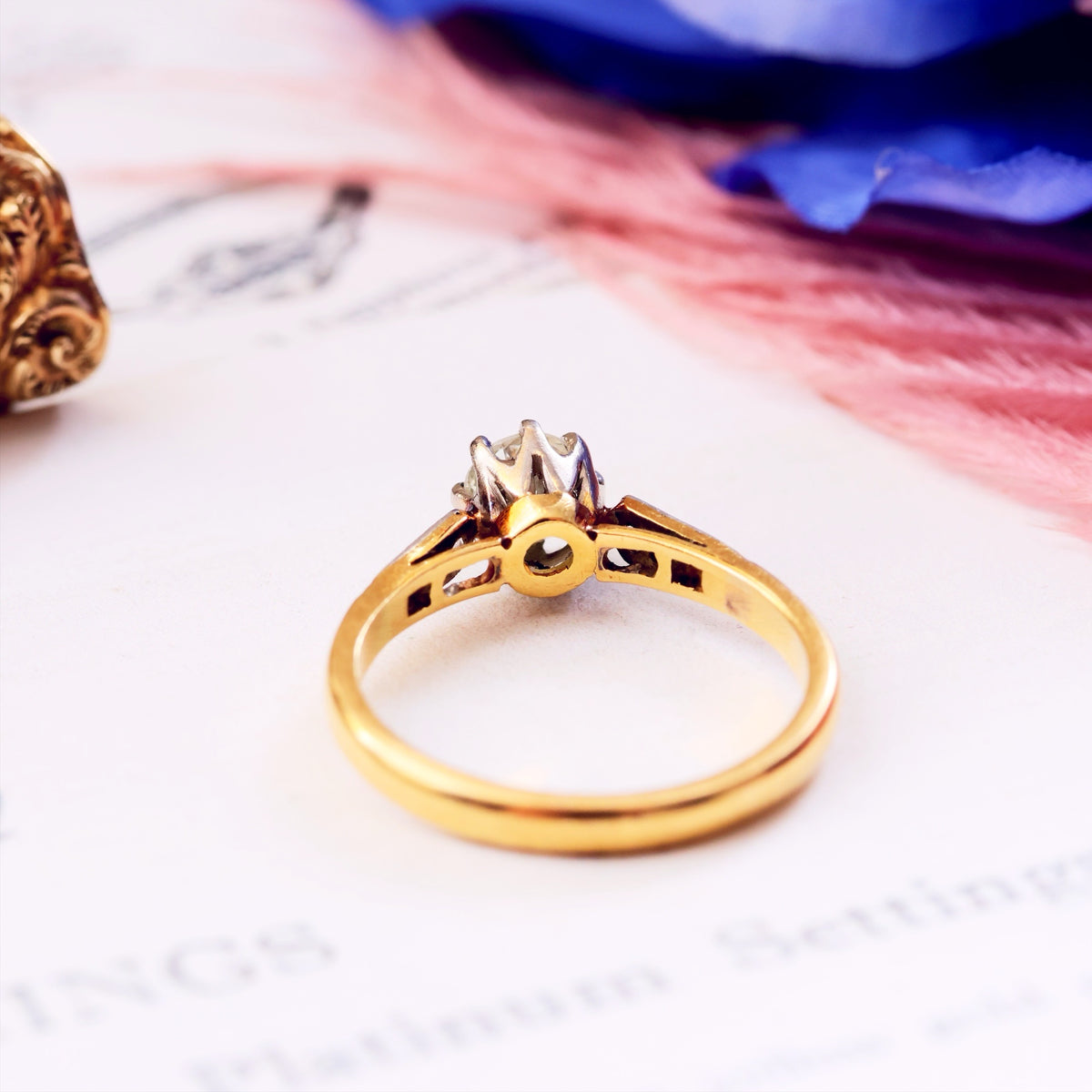 Hand Crafted Vintage Old European Cut Diamond Engagement Ring