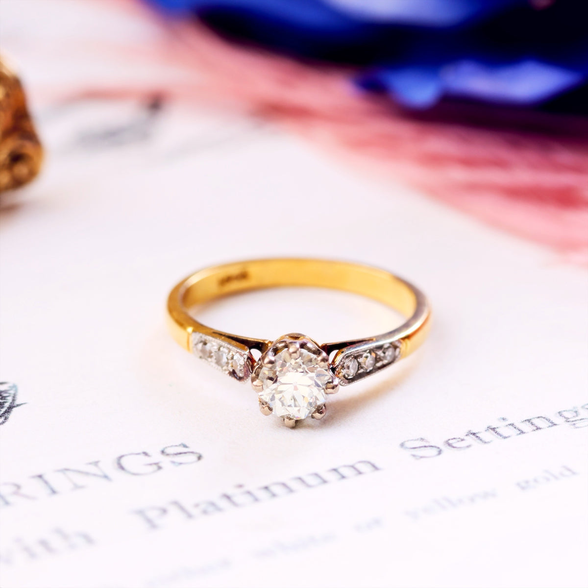 Hand Crafted Vintage Old European Cut Diamond Engagement Ring