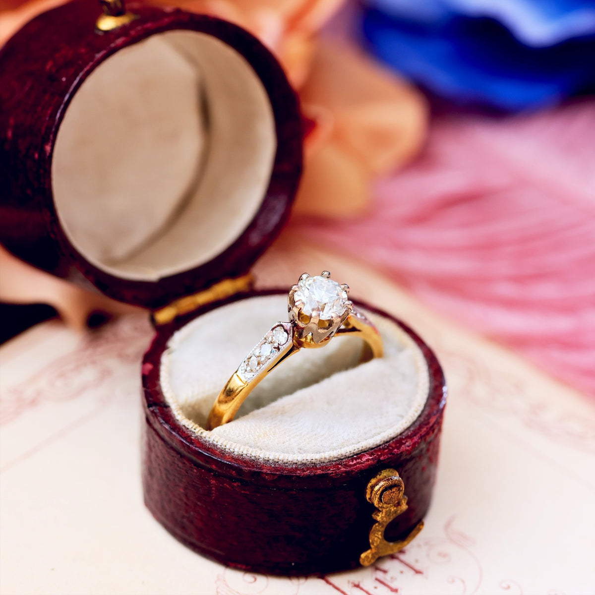 Hand Crafted Vintage Old European Cut Diamond Engagement Ring